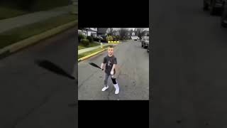 idiot kid hits himself with baseball bat 🤣