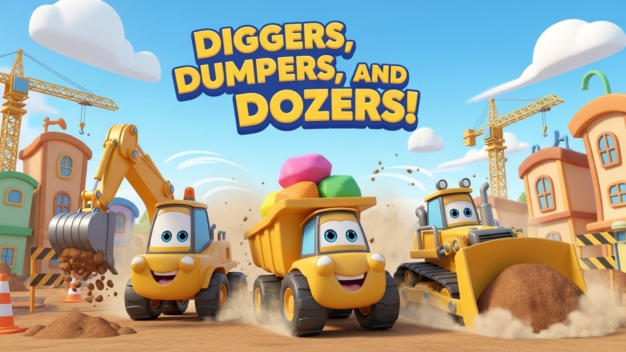 Diggers, Dumpers and Dozers | Kids Songs & Cartoons | Little Cars Planet