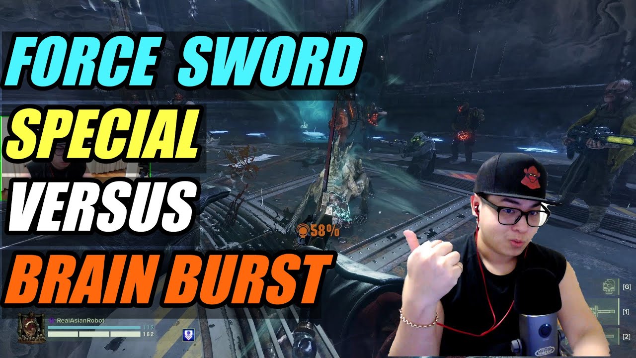 Darktide - Force Sword Special vs Brain Burst - Quick Vid showing the ...