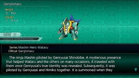 Ally Genjinmaru All Attacks (Mashin Hero Wataru), Super Robot Wars X.