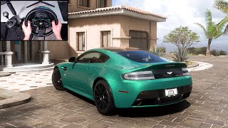 Aston Martin V12 Vantage S - Forza Horizon 5 Steering Wheel Gameplay