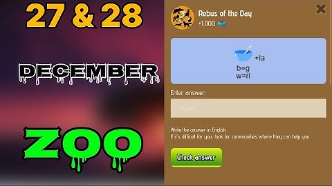 Zoo rebus of the day 27 & 28 December | Rebus of the day zoo | Rebus of the day code Zoo |  #zoo |