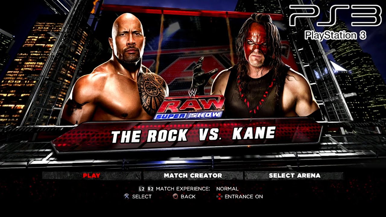 WWE '13 PS3 - The Rock VS Kane [2K][mClassic]