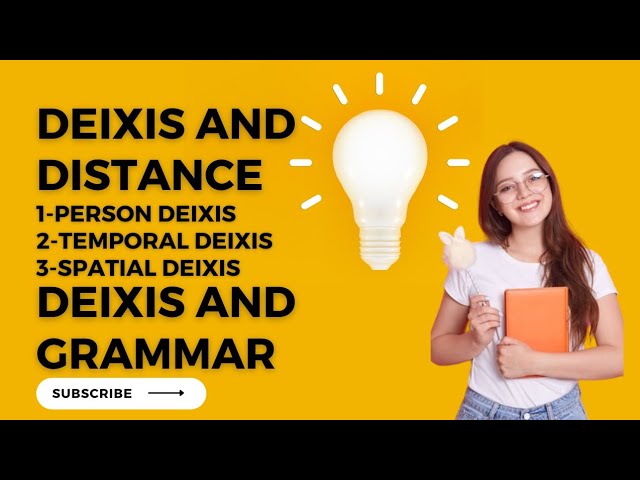 Deixis and distance|person Deixis, Spatial Deixis, temporal deixis| |deixis and Grammar|