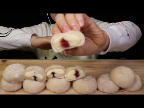 [NO TALKING MUKBANG]끼리크림치즈찰떡먹방딸기블루베리찰떡Kiri CREAM CHEESE RICE CAKE Mukbang