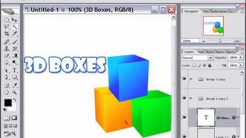 how to make 3D Cubes tutorial photoshop