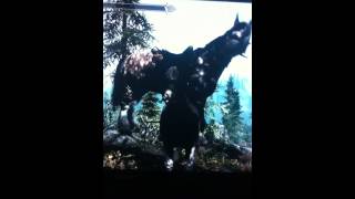 Horse riding a horse in Skyrim