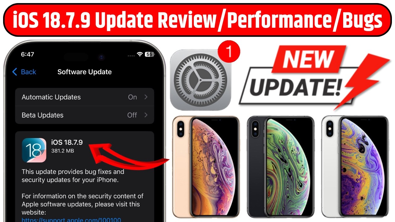 iOS 18.7.9 New Update Release For iPhone XS/XS Max/XR | How to Install ...