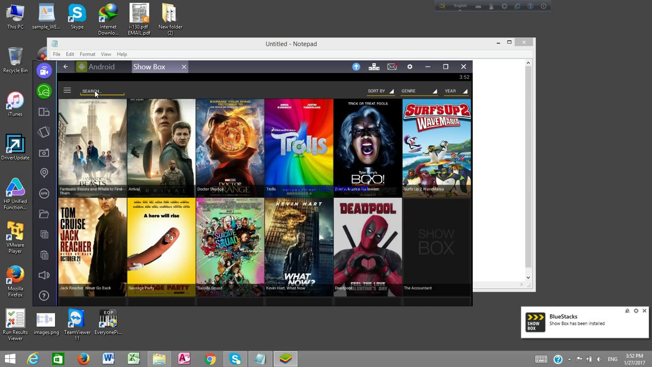 How to install bluestacks and showbox