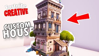 HOW TO build a CUSTOM HOUSE with props TUTORIAL (Paris Style House) - Fortnite Creative Mode