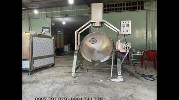 Chảo cô đặc thực phẩm 3 lớp - Chảo nấu dầu dừa 50l dùng điện