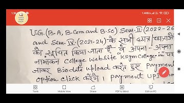 BBMKU University Dhanbad || Ksgm College Nirsha / Addmission Notice /Semester 2 or 4