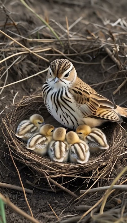 Tawny Pipit Nest Hidden Among Dry Weeds #pipit #nature #birds #birdnest #wildlife #birdsounds #bird
