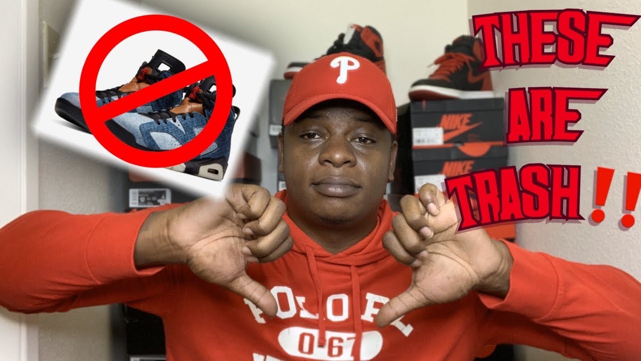 AIR JORDAN 6 WASHED DENIM ARE TRASH ‼️‼️‼️ - YouTube