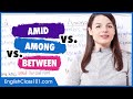 Amid vs among vs between  learn english vocabulary