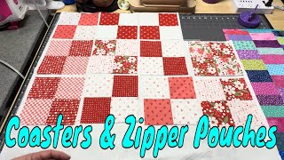 February Gnome Coasters + Zipper Pouches from Layer Cakes - This Week in the Studio