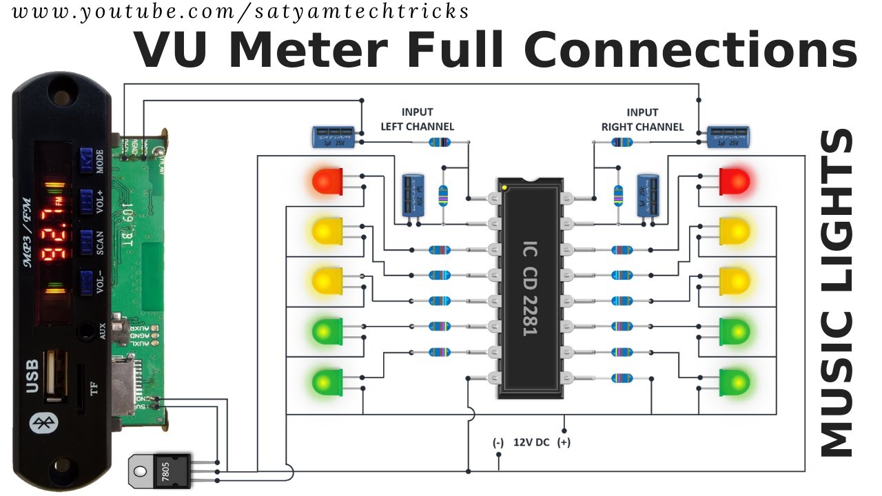 Best #VU_Meter Circuit Diagram using IC 2281. Best Power Point