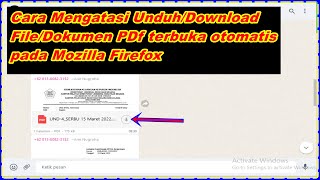 Cara Mengatasi Unduh/Download  File/Dokumen PDf terbuka otomatis pada Mozilla Firefox terbaru
