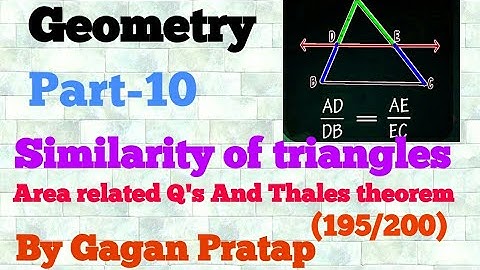 GEOMETRY PART-10 (AREA RELATED QUESTIONS ON SIMILARITY) SSC CGL, CPO, CDS, NDA, CAT by Gagan pratap