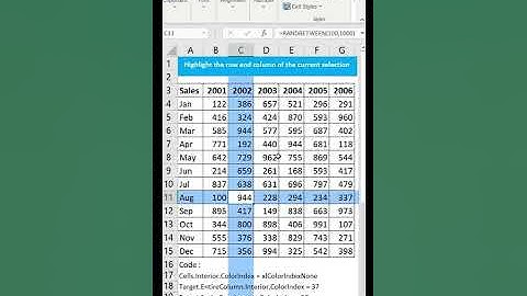 Highlight Active Row and Column in Excel using VBA Macro || Excel VBA Macro || #shorts