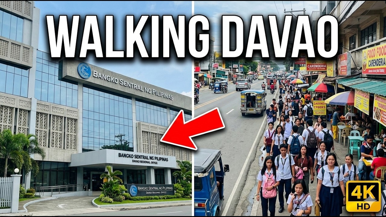 Walking Davao City: Central Bank to Jacinto Ext. | 4K HD Urban Tour 🇵🇭