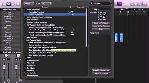 Logic Pro X (10.1) tutorial - Transient Editing Key Commands