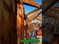 Traditional Wooden Roof Joint Reinforcement Using Large Construction Nails.
