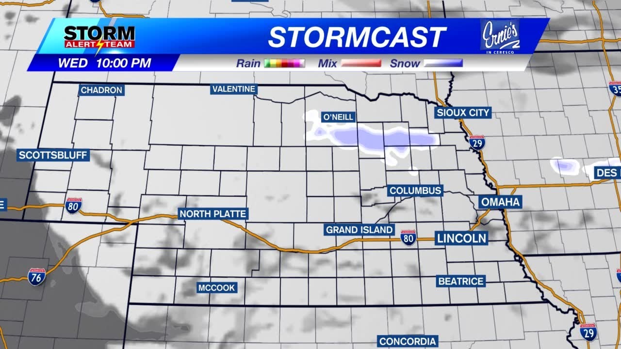 Scattered snow showers, minor accumulations north into Wednesday night ...