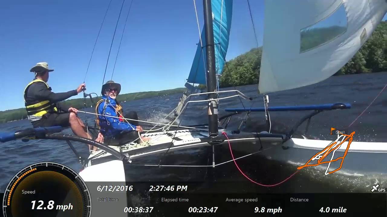 Lake Arthur sailing on Dave's H18 YouTube