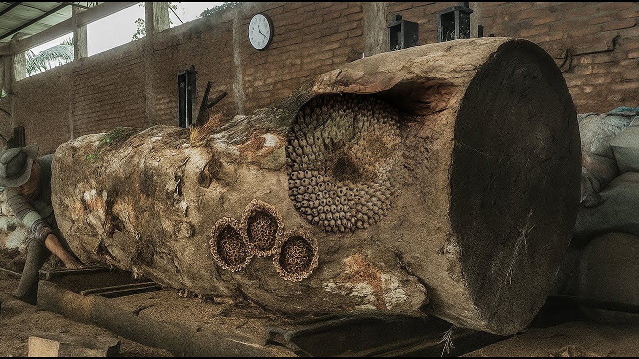 Trembesi Tree Reveal ‼ Unexpected Find While Sawing This Enormous Log ...