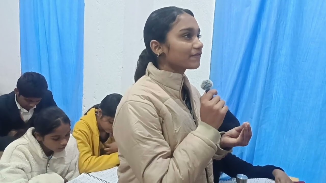 She Is Narrating Story During The Spoken Training| 