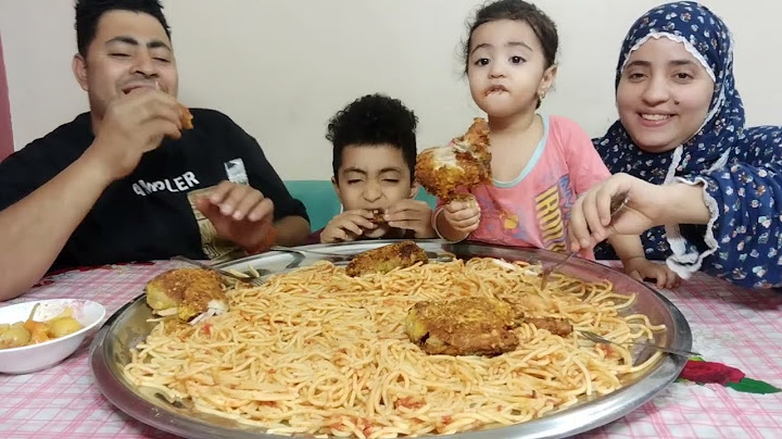 تحدي اكل على اكبر صينيه  مكرونه الاسباجتي و 2 كيلو افخاد الدجاج هاني راح للجزار الجاموسه جريت وراه😂