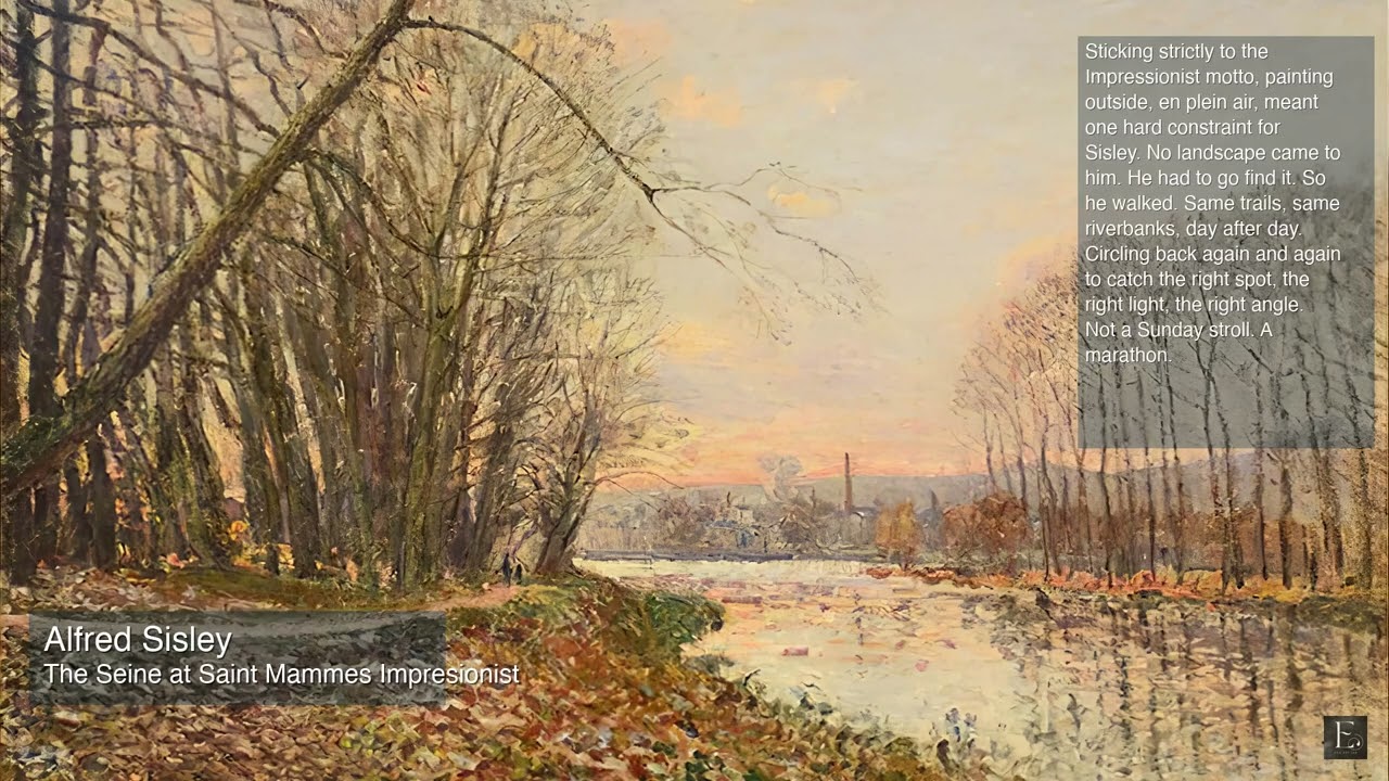Alfred Sisley – 2 Hour Screensaver - The Seine at Saint Mammes