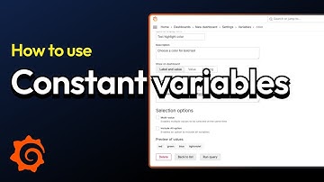 How to use constant variables in Grafana dashboards