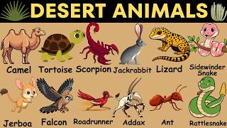 Desert Animals for Kids 🐪 | Animal Sounds &amp; Names.