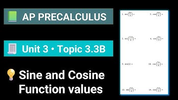 AP Precalculus Unit 3 Topic 3.3B Sine and Cosine Function Values
