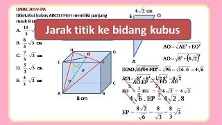 Contoh soal jarak titik ke bidang kubus dan pembahasannya