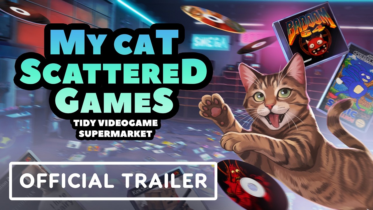 My Cat Scattered Games: Tidy Videogame Supermarket – Official Reveal Trailer