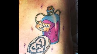 drink me eat me tattoo  Google Search  Girly tattoos Bottle tattoo  Tattoos