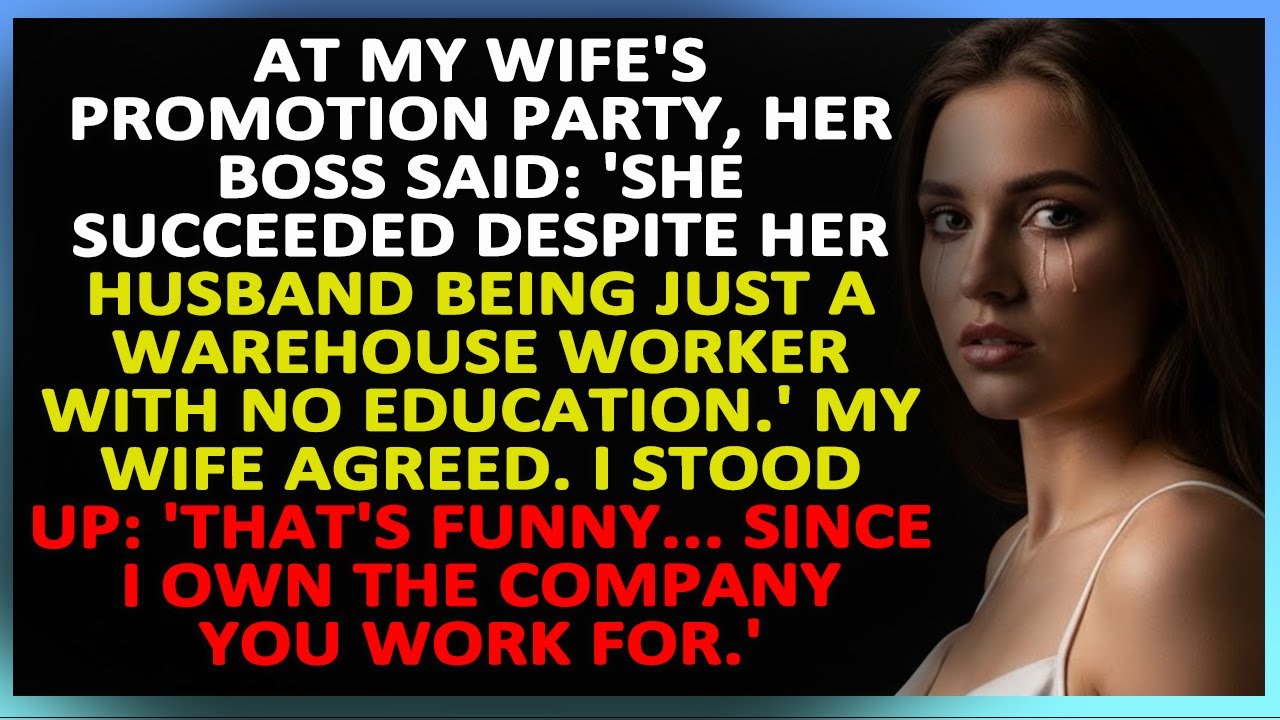At My Wife's Promotion Party, Her Boss Said  'She Succeeded Despite Her Husband Being   ' Storytime
