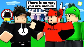 I Went UNDERCOVER And Tried Out For A MOBILE ONLY CLAN.. (Roblox Bedwars)