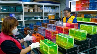 The process of making an acrylic transparent tissue case. Specialized acrylic factories in Korea.