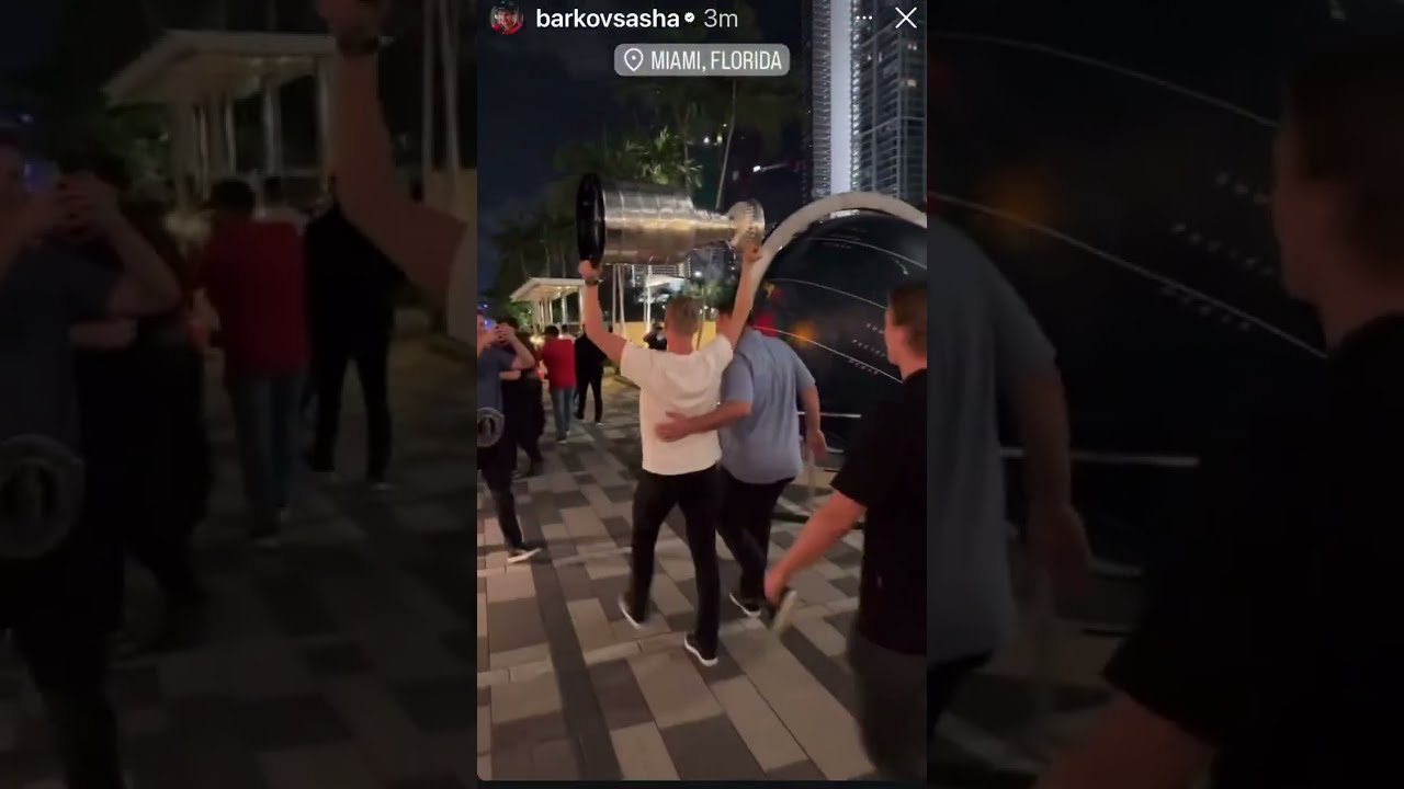 Barkov Reinhart Forsling Taking The Stanley Cup Through Miami 