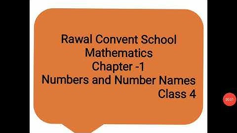 Class- IV,  Subject- Maths, Chapter- 1, Number and Number names, Part- 1, Rawal Convent School