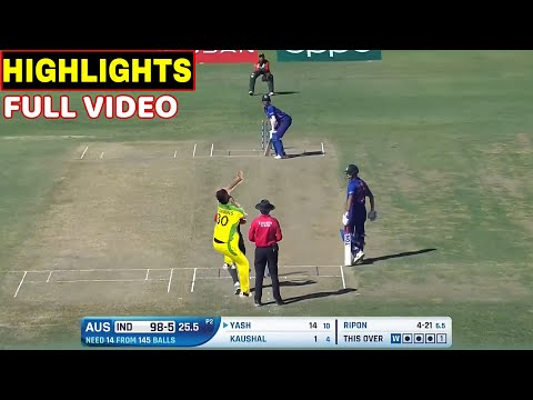 India U19 Vs Australia U19 Live Full Match Highlights | Ind Vs Aus Full Match Highlights