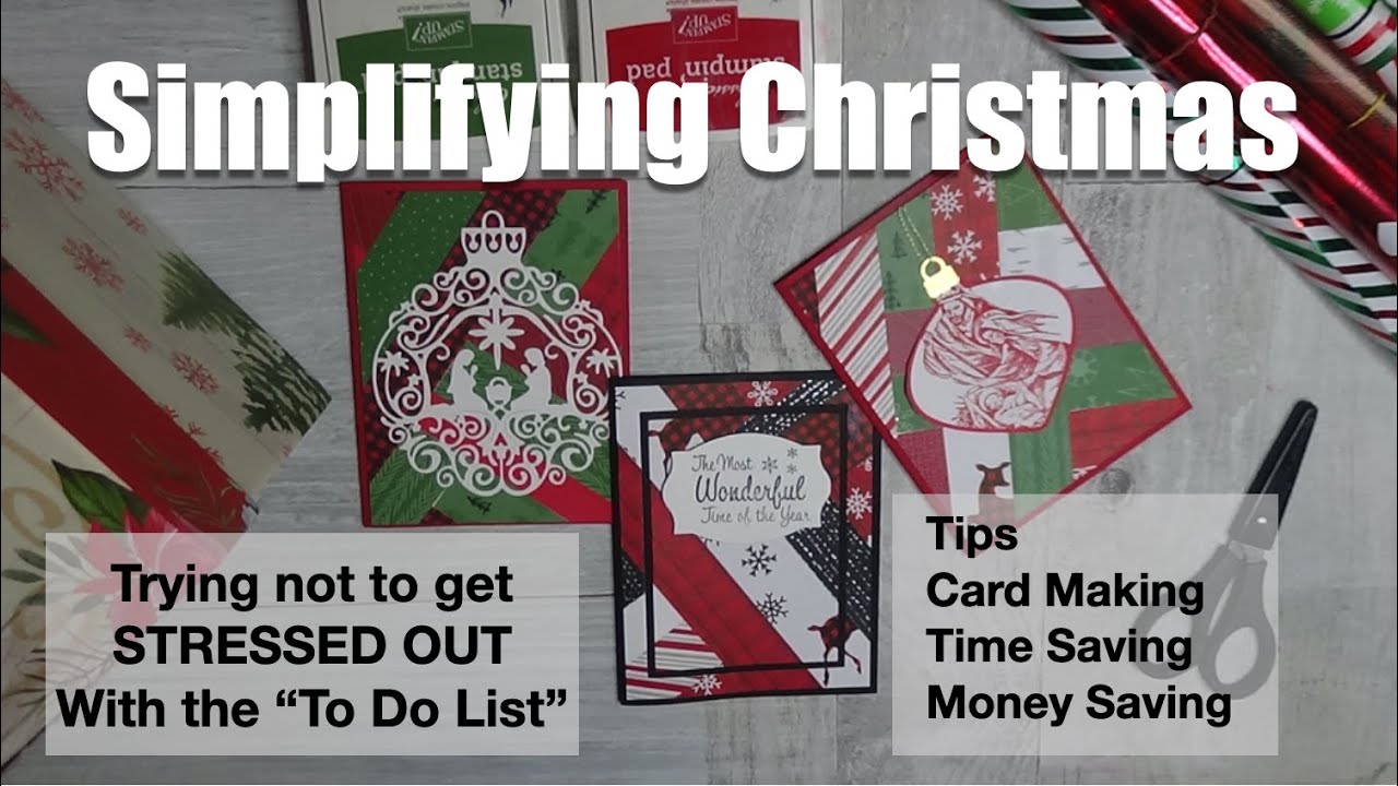 Simple Christmas Strip Cards/ Reducing the Load & the Stress