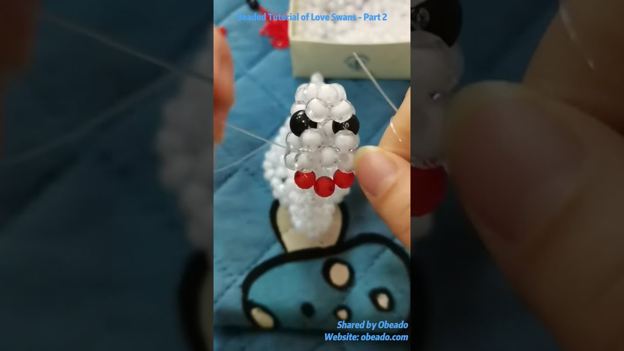 Beaded Tutorial of Love Swans Ornament - Part 2