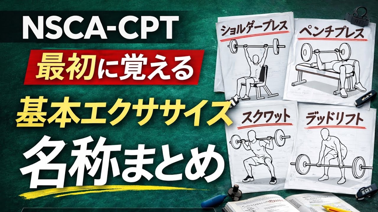 【NSCA-CPTガチ試験対策】56種目の名称を完全整理｜本気で受かるなら必ず“ここから”