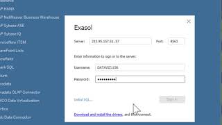 Connecting Tableau with Exasol