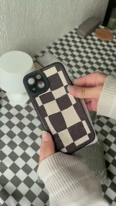 Checker board LV white phone case